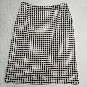 Banana Republic sz 6 Silk Navy Polka Dot Skirt